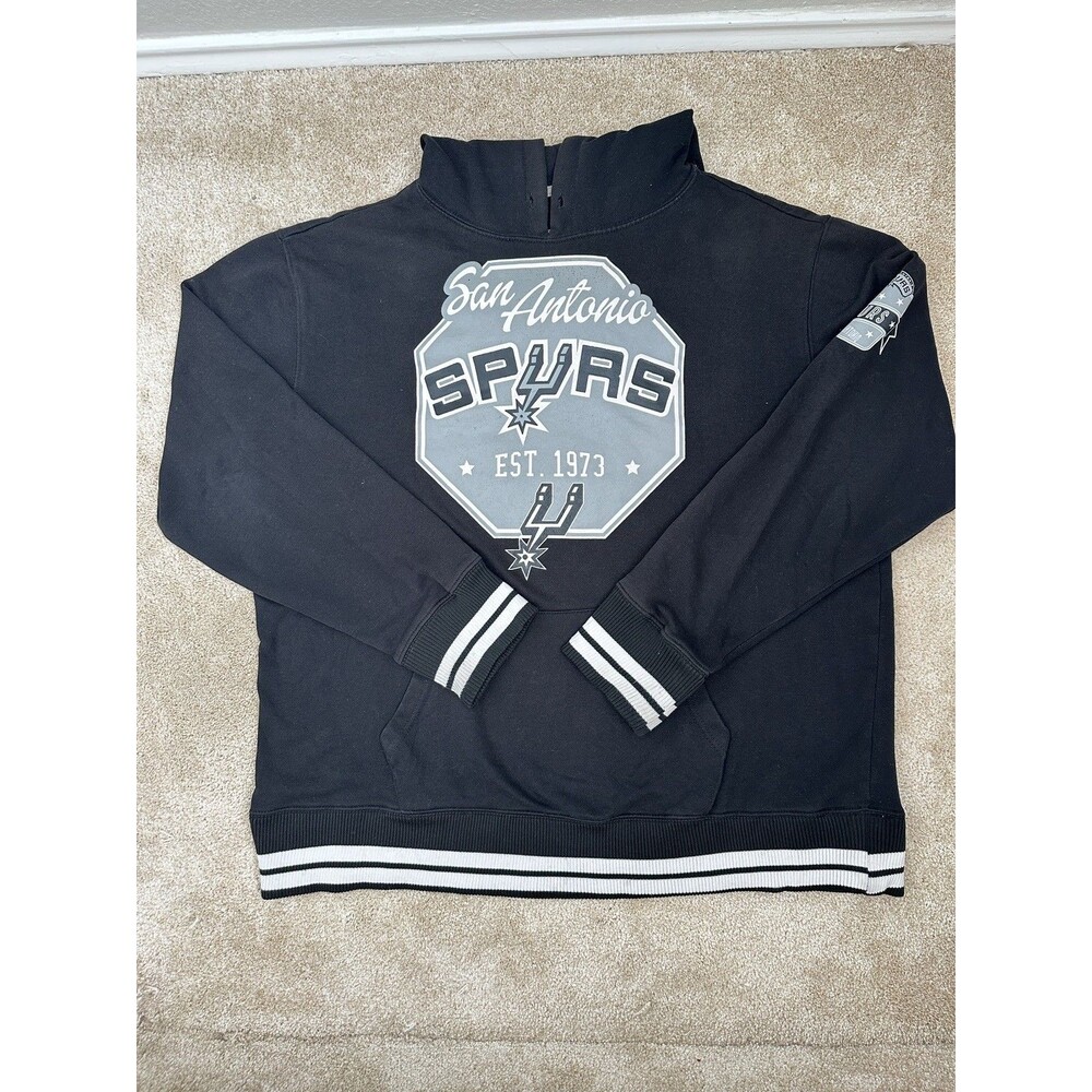 NBA San Antonio Spurs Black Hoodie XL EST 1973 Graphic Pullover Sweatshirt - Picture 1 of 8